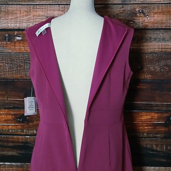 NWT Kasper Sheath Dress 10P Cerise Zip Back Lined - Picture 5 of 11